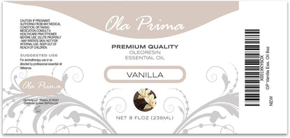 Ola Prima Vanilla Essential Oil 8oz Therapeutic for Aromatherapy - 8 Fluid Ounces