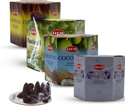 Variety Pack Backflow Incense Cones for Smoke Fountain Haze Falls Waterfall Aromatic and Mat Bundle #5