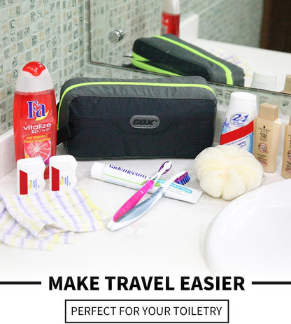 GOX Travel Toiletry Bag,Dopp Kit Case,Ultra-Light Cosmetics Bag Makeup Organizer(Black)