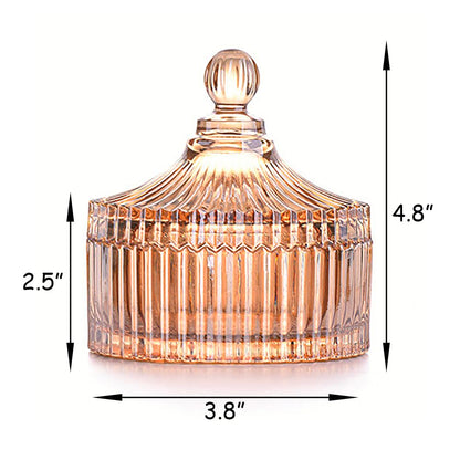 Ultra Soft Powder Puff and Container 3.3" High Density Velvet Dusting Washable Reusable Powder Puff,Body Powder Puff and Glass Jar Holder Loose Powder Box with Puff for Face Makeup(Amber)