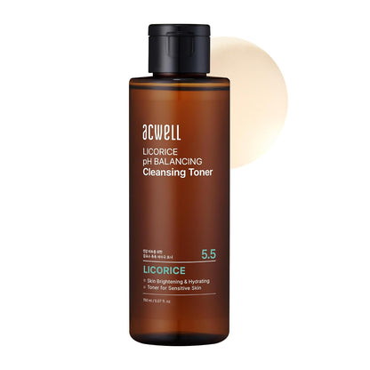ACWELL Licorice pH Balancing Cleansing Toner 5.1 fl.oz. - PH5.5 Hydrating Makeup Cleansing Astringent - Skin Clearing, Reduce Pigmentation, Acne and Dark Spots