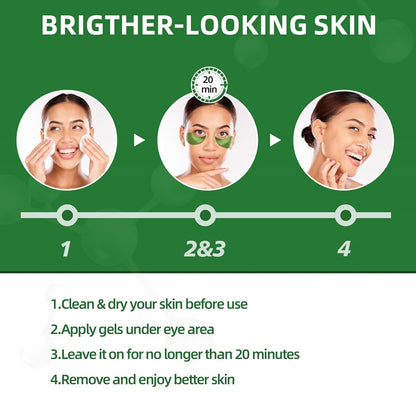 Under Eye Patches - Seaweed Essence Eye Mask for Puffy Eyes/Dark Circles/Collagen Eye Care Relieves Pressure and Reduces Wrinkles, Eye Gel Pads for Hydrating and Brightening (30 Pairs)