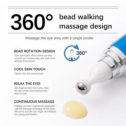 5% Caffeine Eye Cream, Eye Roller Serum with 360° Massage Ball, Dark Circles Under Eye Treatment Under Eye Cream, Eye Cream For Puffiness and Bags Under Eyes, Reduce Wrinkles, Bags under eyes.