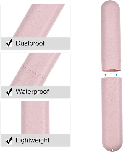 VOCOSTE 2pcs, Traveling Toothbrush Holders Case, PP Toothbrush Case for Travel Business, Pink, 8.07''x1.22''x0.83''