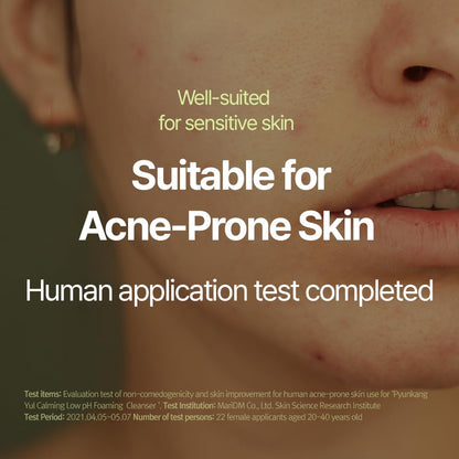 Pyunkang Yul PKY Calming Low pH Foaming Cleanser | Daily Face Wash & Makeup Remover with Tea Tree, Centella Asiatica, 5 Hyaluronic Acids that Removes Dead Skin Cells, Hydrates Skin - 150ml 5.07 Fl.Oz.