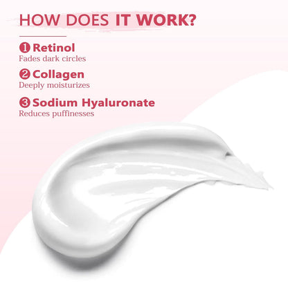 Retinol Eye Cream for Dark Circles: Anti-Wrinkle Eye Cream with Hyaluronic Acid - Reduce Under Eye Bags