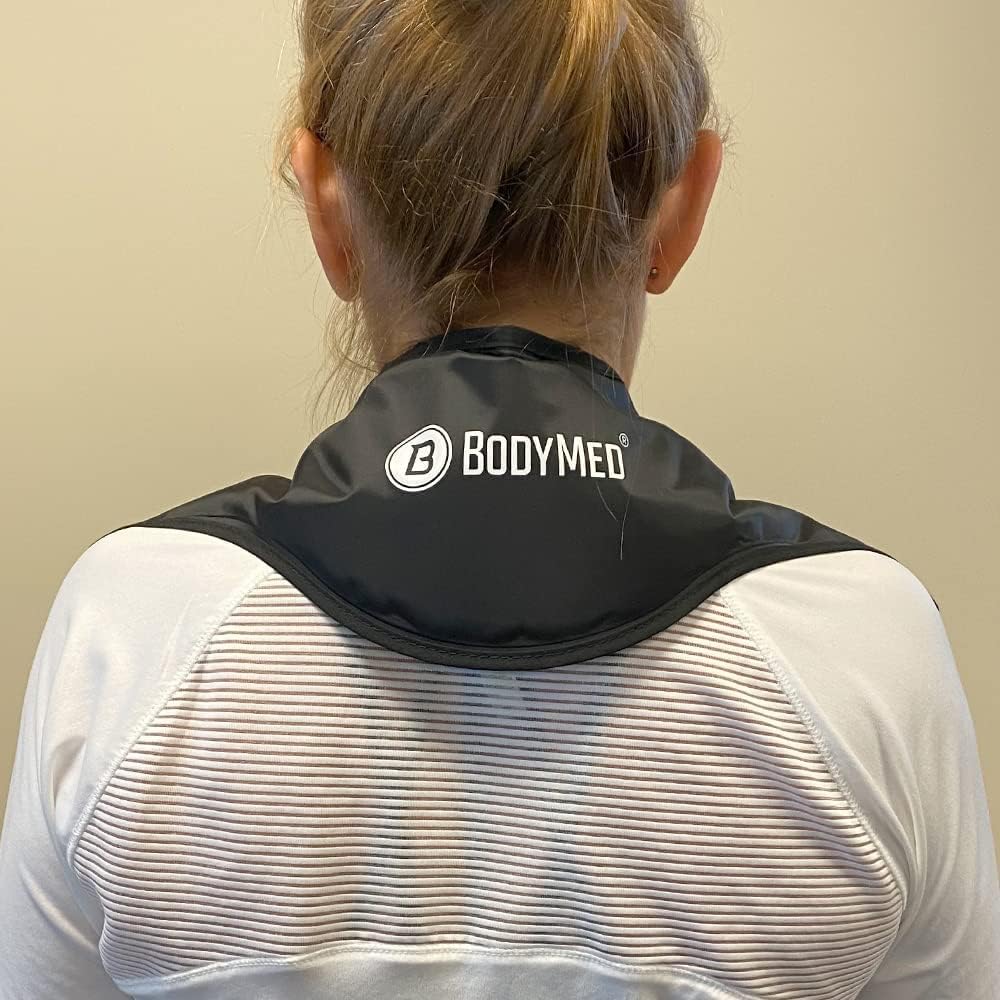 BodyMed Reusable Gel Ice Pack Cold Compress (2-Pack) for Neck - Professional Grade Cold Therapy for Injuries, Aches, Swelling, Bruises, Sprains - 21 in. x 6 in. (Neck Contour)