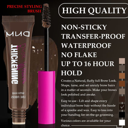 Kaely 2Pcs Thickening Brow Mascara,Tinted Eyebrow Gel Waterproof,Eyebrow Color Makeup,Brow Fast Sculpt,Vegan,Cruelty Free,maquillaje gel para cejas a prueba de agua,07 Espresso