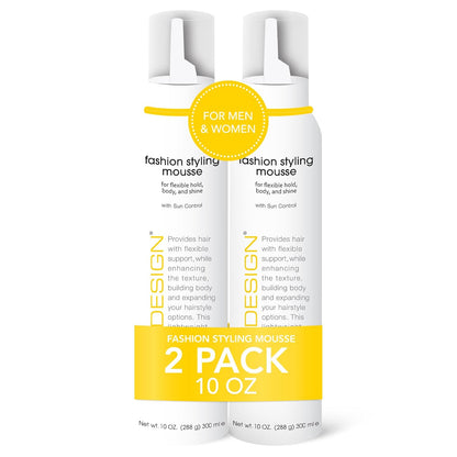 TRI Fashion Volumizing Mousse for Wavy Hair - Taming Curls, Frizz Control & Shine, Styling Foam for Women - 10 Ounce (2 Pack)