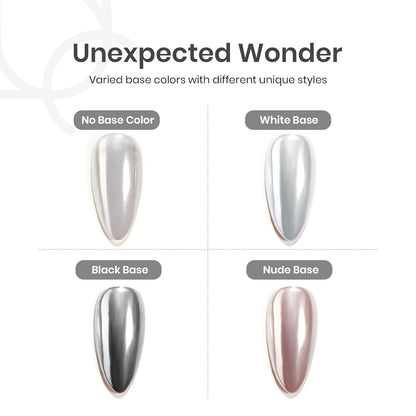 Beetles Silver Aurora Chrome Nail Powder Pearl Mirror Effect 1g Chrome Powder for Gel Nail Polish Silver Manicure Crome Nails Glazed Nails Art Design Gift for Women