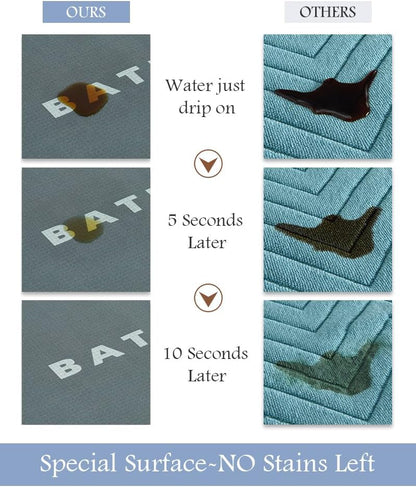 MontVoo Bath Mat - Bathroom Mat Rug Non Slip Super Absorbent Stain Resistant Quick Dry - 24"x35" Green