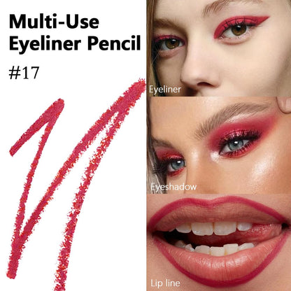 evpct Red Eyeliner Pencils for Eyes, True Red Colored Eye Liner Pencil Pen Makeup Waterproof Smudge Proof, Colored Gel Waterline Eyeliner Liquid, Face Eye Paint Stick Halloween Makeup 17