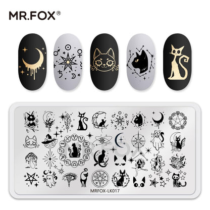 5 Pcs Nail Plates Stamping Set Starry Star Moon Esoteric Elements Nail Art DIY Stamping Template
