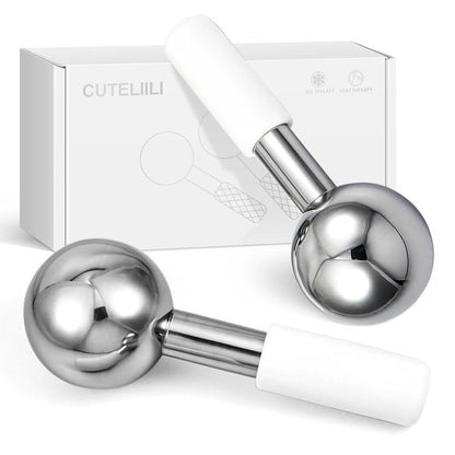 Ice Globes for Face, Unbreakable Stainless Steel Ice Globes for Facials for Puffiness, Wrinkles,Ice Balls for Face Neck & Eyes Skin Care