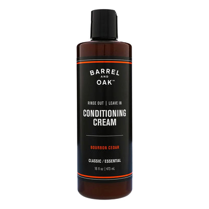 Barrel and Oak - Leave In Conditioning Cream, Conditioner, Hair Cream for Men, Restores Dry Hair, Adds Shine, Healthy Hair Growth, Natural Fragrance, Vegan (Bourbon Cedar, 16 oz)