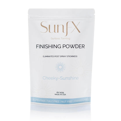 SunFX Post Spray Tan Translucent Finishing Powder | Talc Free | Sunless Tanning Setting Powder | Shimmer | Cheeky-Sunshine - 1lb