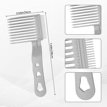 Fade Comb for Men Haircut,4PCS Fade Guide for Men Haircut Kit with Silicone Haircut Band,Barber Comb and Hairdressing Sweeping Brush,Self Hair Cutting Tool for Home DIY(Gray)