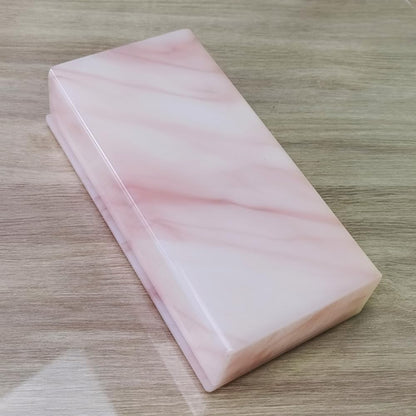 Grafting False Eyelash Acrylic Extension Pallet Organizer, Eyelash Extension Glue Tweezers Plate Makeup Palette, Dustproof Storage Box Display Training Tools Salon (Marble Pink)