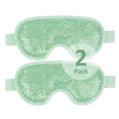 NEWGO 2 Pack Cooling Eye Mask Eye Ice Pack Cold Eye Mask for Puffy Eyes, Post Eye Surgery, Tired Eyes, Reusable Gel Eye Mask for Dark Circles, Migraines, Stress Relief, Itchy Eyes - Green