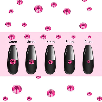 Canvalite 2784PCS Rhinestones Flat Back Gems, Nail Rhinestones Nail Art Gems with Pick Up Tweezers and Rhinestone Picker Dotting Pen, Nail Art Tools for Nails, Clothes, Face, Craft