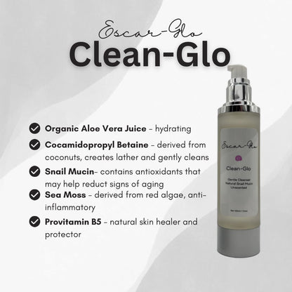 Trio Snail Mucin Unscented Cleanser, Toner and Moisturizer Skin Care Set, White