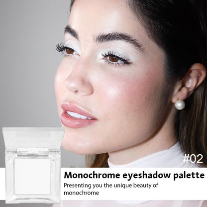 Eyeshadow Single Matte, High-Pigment Monochrome Eye Shadow Pressed Powder, Everyday Velvety Silky Eye Makeup Looks, Professional Long-Lasting Waterproof Single Eyeshadow Palette, White 02