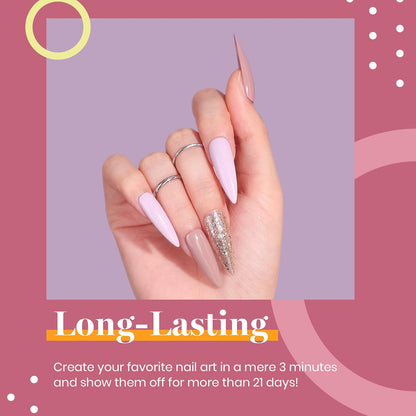 Beetles Purple Gel Nail Polish - 6 Colors Burgundy Red Lilac Glitter Mauve Gel Polish Set Soak Off Uv LED Nail Art Manicure Salon DIY at Home Gifts for Women