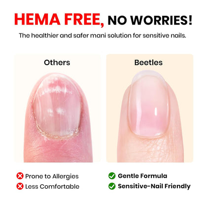 beetles Gel Polish Gel Base Coat HEMA Free, TPO Free Base Gel Nail Polish 15ml Soak Off LED Nail Lamp Base Coat Upgraded Formula Long-Lasting DIY at Home and Nail Salon