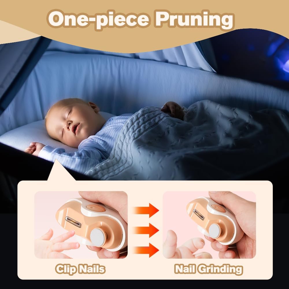 Electric Nail Clippers for Seniors, 2025 New 3 in 1 Electric Polishing Automatic Nail Clippers, Electric Nail Trimmer for Fingers and Toes with 2 Adjustable Speeds for Senior Adults (Yellow)