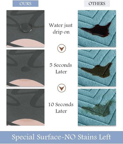 MontVoo-Bath Mat Rug Long Non Slip Super Absorbent Bathroom Runner Stain Resistant Quick Dry Thin Bathroom Mat Fit Under Door-17"x50",Pink