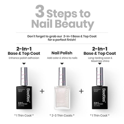 Beetles Pearl Nail Polish - Natural Nail Polish Illuminating Nail Concealer Fast Dry Quick Nail Strengthener and Growth Treatment for Thin and Damaged Nails,0.51 FL OZ