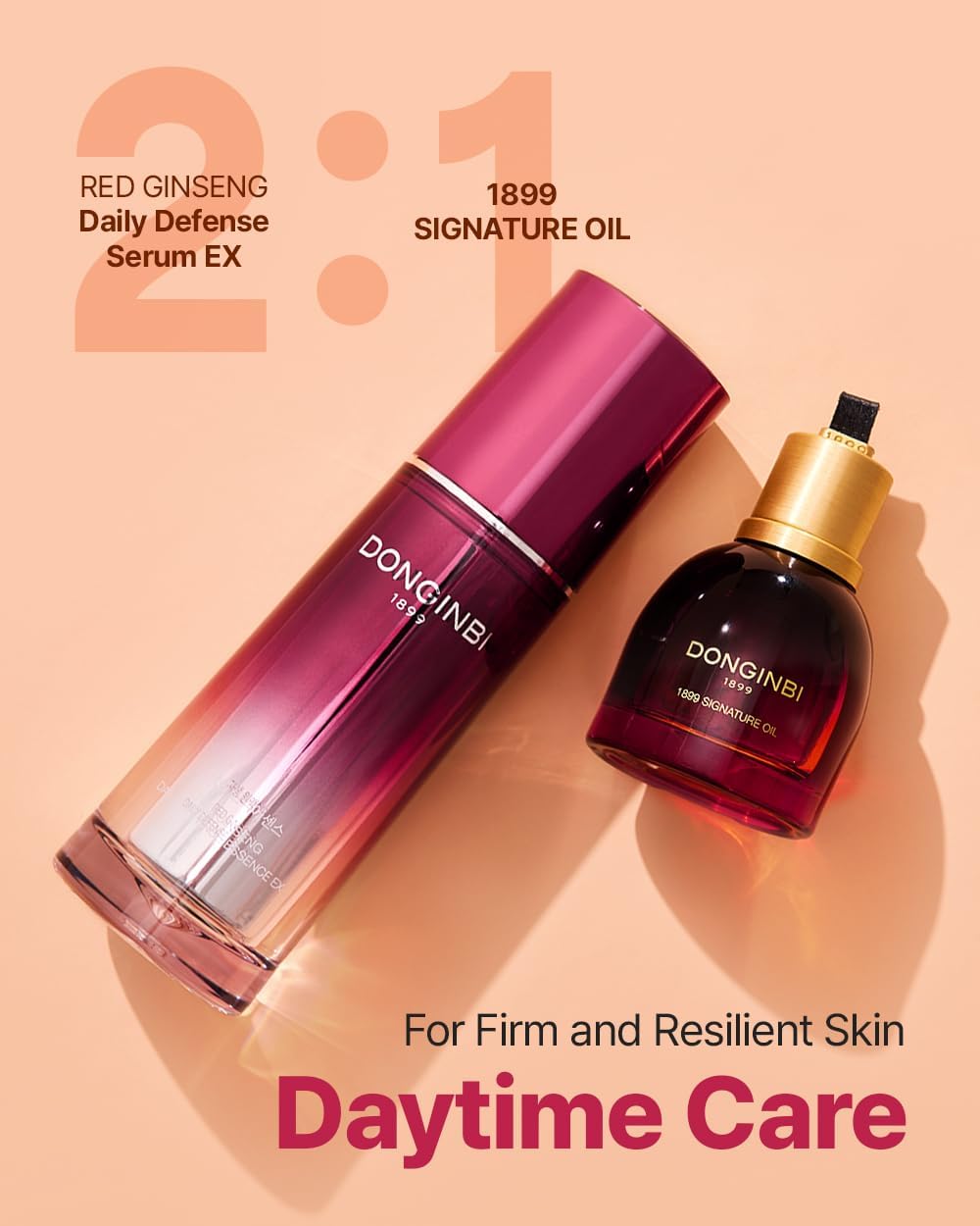 Donginbi Red Ginseng Daily Defense Essence - Firming & Skin Barrier Repair Serum for Dry Skin, Korean Red Ginseng Essence, Korean Skin Care Gifts for Women, 2.03 floz / 60ml