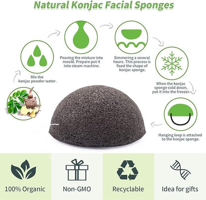 Organic konjac cleansing facial sponges