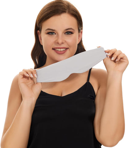 ALASKA BEAR Sleep Mask for Side Sleepers Patented Design, Cup-Shaped and Extra-Soft, 100 Blackout Eye Mask Shades Cover for Men and Women Home or Travel, Machine Washable, Pale Grey