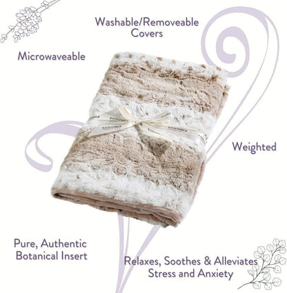 Sonoma Lavender Aromatherapy Spa Blanket Filled with Lavender Flowers and Flaxseed, Hot/Cold Microwaveable Heated Blanket for Soothing Muscles, Removable Washable Cover (44" x 18", Arctic Circle)