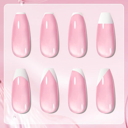 Born Pretty French Manicure Kit, Nail Stamper and 2Pcs Gel Nail Polish, Include Jelly Sheer Pink White Colors for French Tip, U V Light Cure