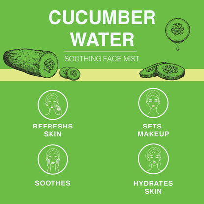 | Face & Body Mist Spray - Soothing Cucumber Water With Moisturizing Hyaluronic Acid | Instant Soothing, Cooling, Conditioning | 8 FL OZ