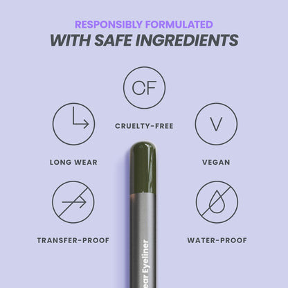 Wonderskin Eyeliner Pencil, 1440 Longwear Green Eyeliner Pencil - Waterproof, Sharpenable & Smudge Proof