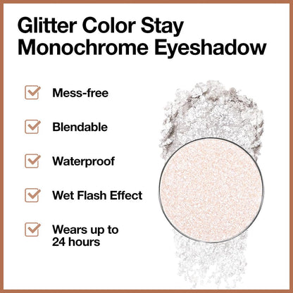 Beige White Monochrome Shimmer Eyeshadow Palette Makeup,Long Lasting Naturing-Looking Lightweight Glitter Single Eyeshadow,Neutral Powde Eye Shadow for Older Women
