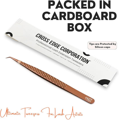 My Lash Tools Eyelash Extension Curved Degree Tweezers for Isolation Lash Extensions 14cm, Best for Individual Isolation & Classic Lashes Japanese Stainless Steel Eyelash Twisers (Copper x)