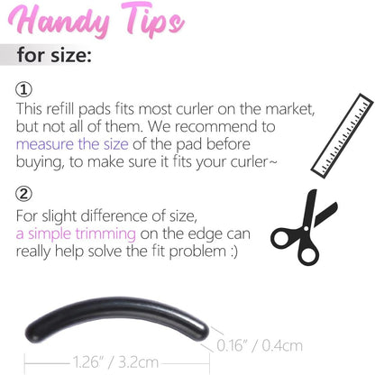 40 pcs Eyelash Curler Refills Curler Refill Pads Soft Rubber Curler Replacement Refills Pads for Universal Eyelash Curler with a Clear Storage Box (Black, Purple, Rose Red, Pink * 10)