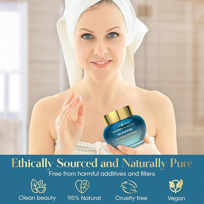 Hyaluronic acid & collagen de-puffing