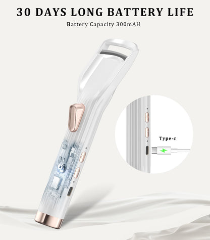 Heated Eyelash Curler Premium PRO - Fast Heat up in 8s - 24 Hours Long Lasting - Rechargeable Electric Eyelash Curler with Type-C, 2 Heat Modes, Anti-Burn Eyelid, Gift for Women Girls, White-AB