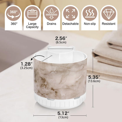 Marble Toothbrush Holders - 360° Rotating Detachable 6 Slots Kids Electric Toothbrush and Toothpaste Holde for Bathroom Accessories Organization Countertop Vanity Sink Storage