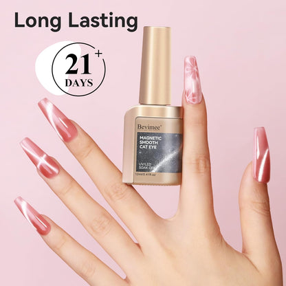 Cat Eye Gel Nail Polish Nude Pink, Moonlight Cateye Polish Crystal Mirror Gloss Magnetic Nails Gel Glitter Holographic Cats Eye Nail Velvet 1PC