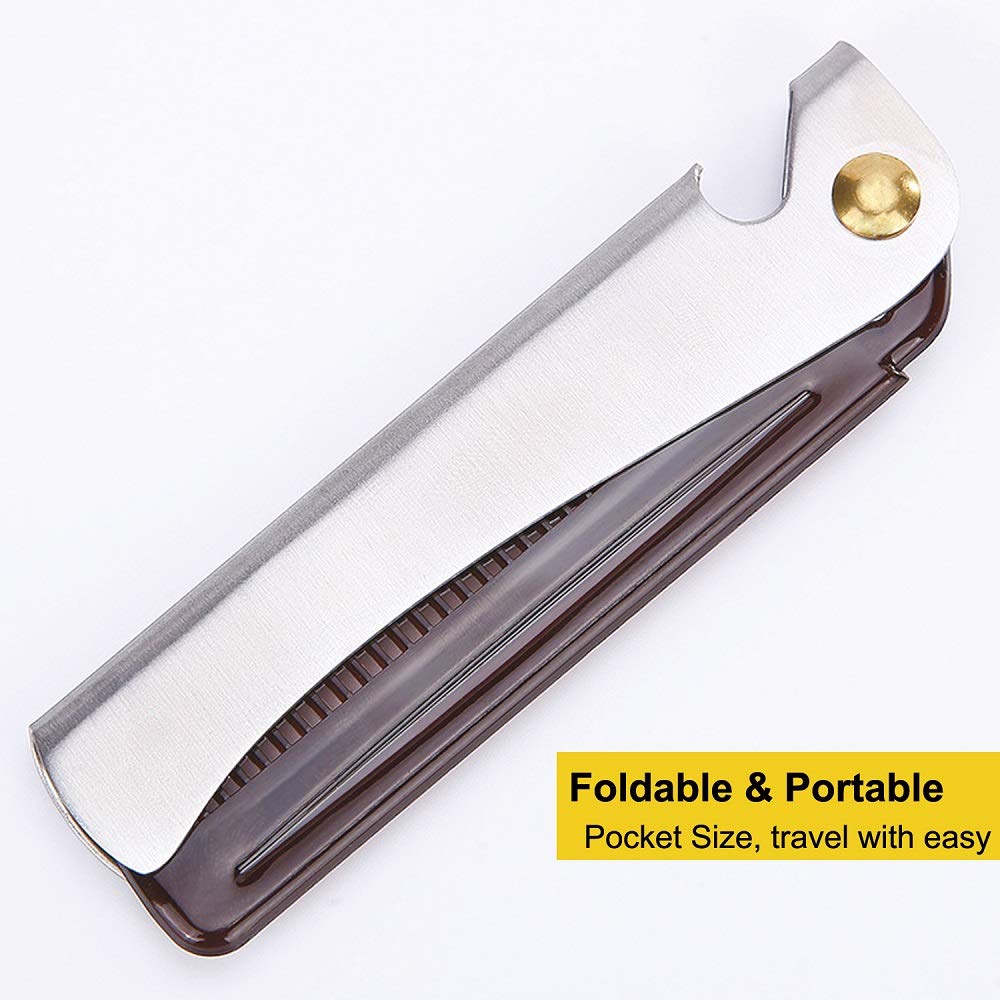 Stainless Steel Folding Comb, Pocket Comb for Men and Women, Silver