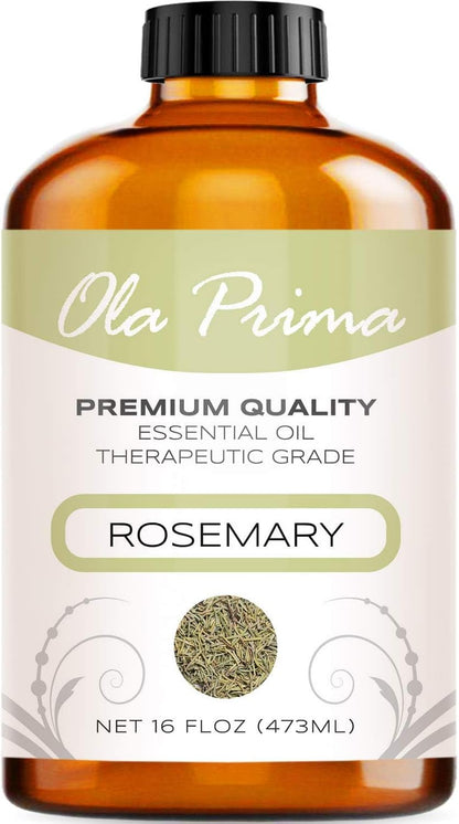 Ola Prima Rosemary Essential Oil (16oz Bulk) for Aromatherapy, Diffuser, Mood Booster – Rosemary Oil for Hair Growth