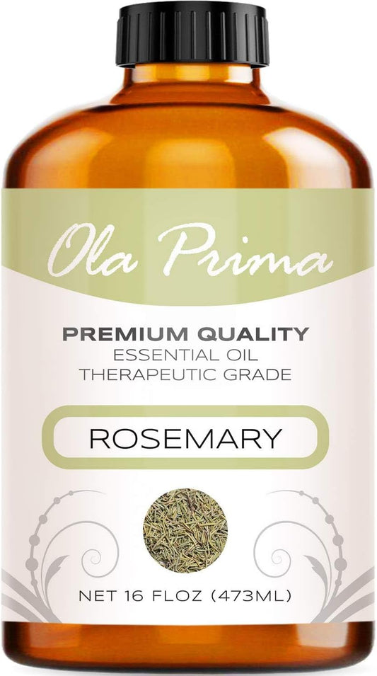 Ola Prima Rosemary Essential Oil (16oz Bulk) for Aromatherapy, Diffuser, Mood Booster – Rosemary Oil for Hair Growth