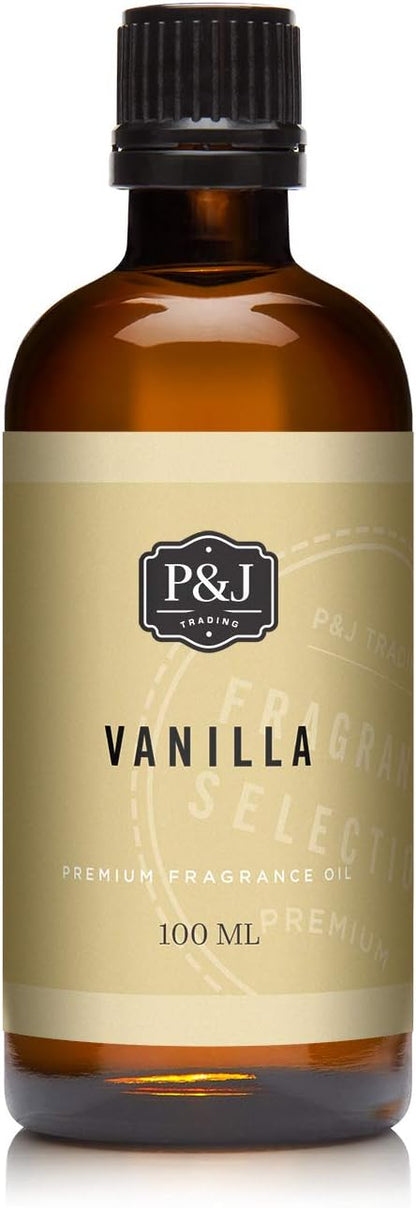 P&J Fragrance Oil - Vanilla 100ml - Candle Scents, Soap Making, Diffuser Oil, Fresh Scents
