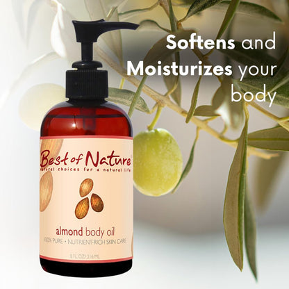 Best of Nature 100% Pure Sweet Almond Oil – Moisturizing Massage & Body Oil, Unscented for Hair, Skin, Face, Soap Making, Aromatherapy, Ideal Carrier for Essential Oils, 5 Gallon Pail (640 fl oz)
